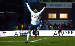 Lucas après son premier but avec Tottenham