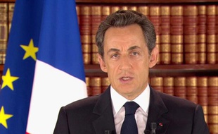 Nicolas Sarkozy lors de son intervention télévisée, le 27 février 2011.
