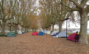 Une quinzaine de tentes ont pris place sous les platanes au niveau de la place des Quinconces.