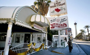 Une chapelle accueillant des mariages à Las Vegas (Nevada).