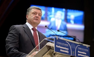Le président ukrainien Petro Porochenko en visite au Conseil de l'Europe à Strasbourg, le 26 juin 2014