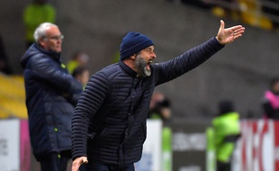 Pascal Dupraz, l'entraîneur du TFC, lors du match de Ligue 1 à Nantes, le 4 novembre 2017.