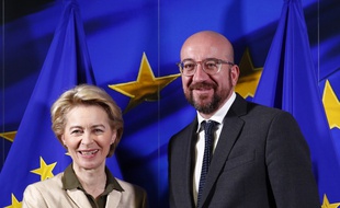 Le président du Conseil européen, Charles Michel et la présidente de la Commission européenne, Ursula von der Leyen, le 19 novembre 2019 à Bruxelles.