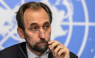Le haut Commissaire aux droits de l'homme des Nations unies Zeid Ra'ad Al Hussein, lors d'une conférence de presse, le 16 octobre 2014 à Genève