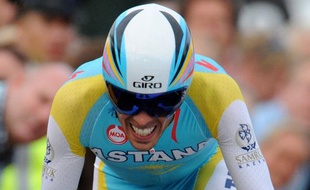 Alberto Contador lors du porlogue du Tour de France à Rotterdam, le 3 juillet 2010