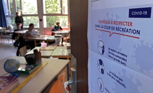 Illustration d'une école en période d'épidémie de Covid-19.