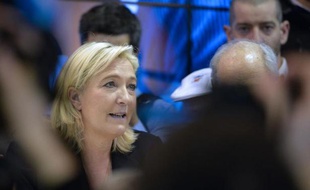 La présidente du Front national Marine Le Pen au Salon de l'agriculture à Paris, le 26 février 2015