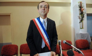 Le maire de Béziers, Robert Ménard, le 4 avril 2014 lors de son premier conseil municipal