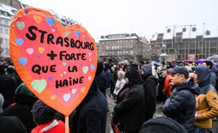 Le rassemblement en hommage aux victimes de l'attentat de Strasbourg, Place Kleber, le 16 décembre 2018.