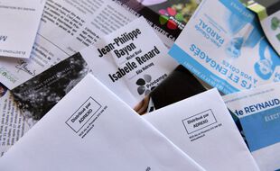 Des tracts politiques distribués par Adrexo pour le 1er tour des élections régionales et départementales.