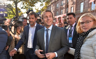 L'ex-ministre Emmanuel Macron lors d'un meeting à Strasbourg, le 4 octobre 2016.
