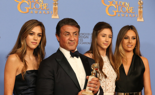 L'acteur Sylvester Stallone entouré de ses trois filles: Sistine, Scarlett et Sophia