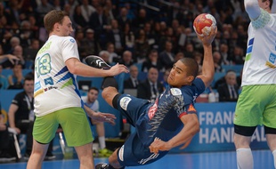 Daniel Narcisse lors de la demi-finale France-Slovénie, le 26 janvier 2017 à Bercy.