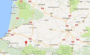 Localisation du pic du Mail d'Arrouy, sur les hauteurs de Lurbe-Saint-Christau (64)