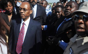 Le président haïtien Jean Bertrand Aristide à Port-au-Prince le 18 mars 2011