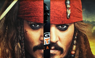 Les portes d'un ascenseur à l'image de Jack Sparrow, de «Pirates des Caraïbes», se referment à Hollywood, le 15 avril 2011.