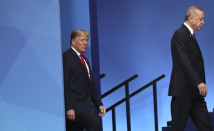 Donald Trump et Recep Tayyip Erdogan au sommet de l'Otan, en 2019. (archives)