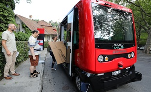 Une navette autonome à Berne (Suisse), à l'été 2019.