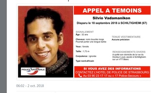 L'homme de 32 ans a été vu pour la dernière fois à Schiltigheim le 18 septembre.
