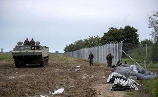 La clôture anti-migrants entre la Croatie et la Hongrie, à Beremend, le 28 septembre 2015.