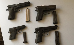 Les armes saisies par la douane chez un particulier dans les Ardennes.