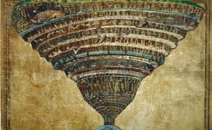 Carte de l'Enfer de Dante peinte par Sandro Botticelli