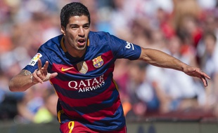 Luis Suarez face à Grenade, le 14 mai 2016.