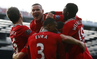 Wayne Rooney et ses partenaires lors de la victoire de Manchester United face à Bolton