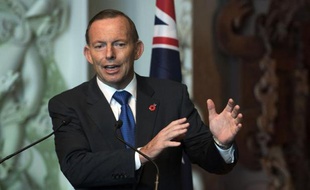 Le Premier minsitre australien Tony Abbott le 20 avril 2015 à Wellington