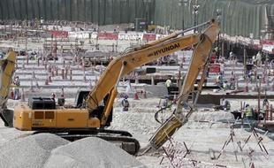 Le chantier du stade Al-Wakra, l'une des enceintes de la Coupe du monde 2022.