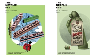 Deux affiches du «Netflix Fest», qui se tiendra du 15 au 19 octobre 2015 à Paris.