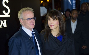 Christophe Lambert et Sophie Marceau au défilé Armani en janvier 2014.