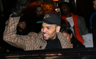 Le chanteur Chris Brown à Paris.