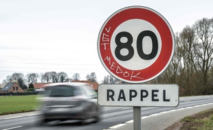 La 28 janvier 2019, sur une route limitée à 80 km/h.PHILIPPE HUGUEN / AFP