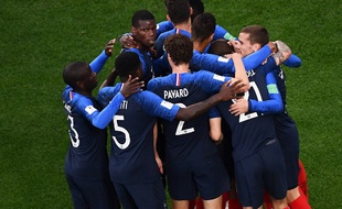 La joie des Bleus après le but de Mbappé lors de France-Pérou, le 21 juin 2018.