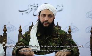 Le chef du Front Al-Nosra, Abou Mohammad al-Jolani, dans une vidéo où il annonce sa rupture avec Al-Qaida.