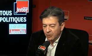 Jean-Luc Mélenchon dans les studios de France Inter le 23 novembre 2014.