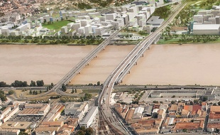 Image de synthèse du projet d'aménagement du quartier Belvédère, sur la rive droite de la Garonne à Bordeaux
