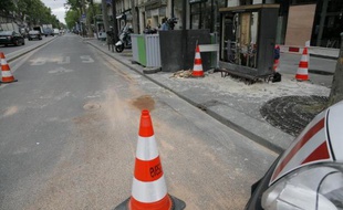 Lieu de l'accident à Paris où un véhicule de la police a percuté la camionnette conduite par un livreur de 40 ans décédé peu après, le 28 mai 2015