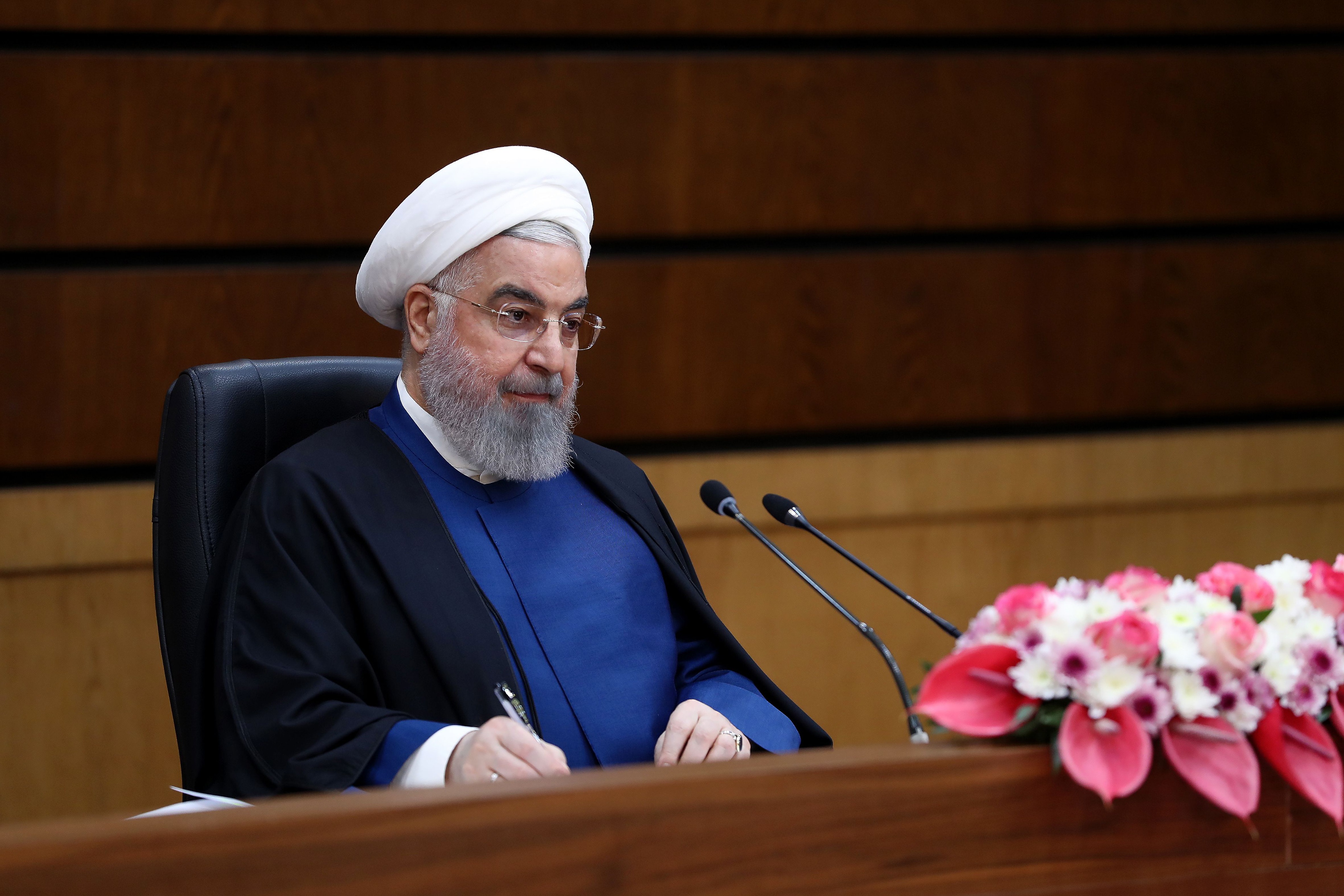 Le président iranien Hassan Rouhani le 10 avril 2021 à Téhéran.