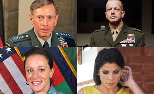 De gauche à droite et de haut en bas, le général David Petraeus, le général John Allen, la maîtresse du général Petraeus Paula Broadwell, et l'amie des deux généraux, Jill Kelley, par qui l'affaire est arrivée.