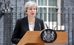 La Première ministre Theresa May, à Londres le 23 mai 2017.