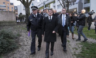 Manuel Valls, le 6 janvier 2014, en déplacement en Seine-Saint-Denis.