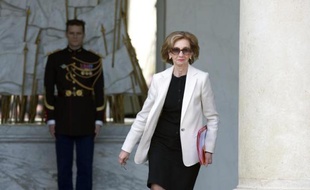 Nicole Bricq à la sortie du Conseil des ministres le 26 mars 2014 à l'Elysée à Paris