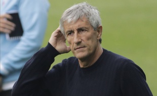 Quique Setien lors du match Celta Vigo-Barça, le 27 juin 2020.