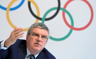 Le président de commission exécutive du CIO, Thomas Bach, lors d'une conférence de presse le 21 juin 2016 à Lausanne