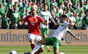Aaron Ramsey le 25 juin 2016 lors du match pays de Galles-Irlande du Nord.