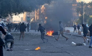 Les manifestants dans les rues de Bagdad dimanche 26 janvier 2020.