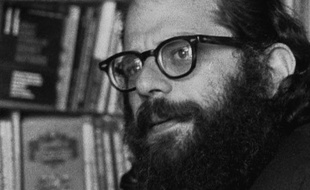 Interview d'Allen Ginsberg par Jean-Pierre Mirouze à la librairie Shakespeare & Compagnie, rue de la Bûcherie, extrait du film He Viva dada, Paris, 1965.