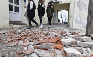 La ville de Sisak, en Croatie, après un séisme, le 29 décembre 2020.